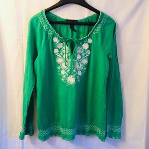 Vintage INC women’s green boho top